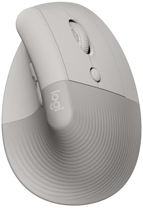 Logitech Lift Vertical Sand (Rechtsh?ndig) Ergonomische Maus, kabellos, Bluetooth, Logi Bolt Adapter, Unterst?tzt Logi Options+ (910-007771)