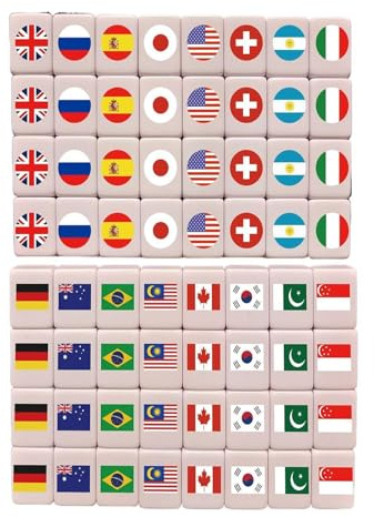 Genérico Mahjong Tiles Set 2 Jugadores, Juego De Cartas Mahjong, Azulejos De Juego Seaside Escape, Juegos Vita Mahjongs, Juegos De Mesa De Viaje De 65 Piezas De 24 Mm, para Reuniones Familiares