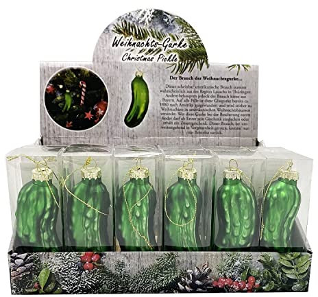 24 x Weihnachtsgurke Glas Gurke 11cm Baumschmuck Christmas Pickle Weihnachten
