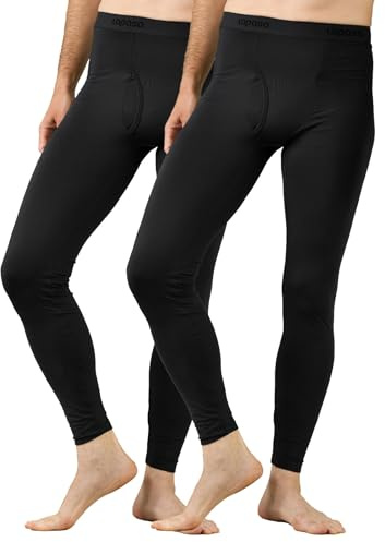 LAPASA Pantalon Thermique Homme Bas Caleçon Long sous-Vêtements Chaud Automne/Hiver Fin/Moyen/Épais (Lot de 1 ou 2) M10/M56/M25