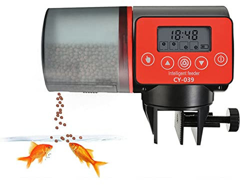 Automatic Fish Tank Feeder,Automatische Fischfutterautomat 200 ml, Futterautomat mit Auto Digital LCD Display Fütterung Timer für Aquarium