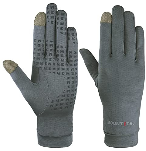 MOUNT TEC Unisex Summer Finger Tip Touch Screen UV Protective Gloves UPF 50+ Cool Sunblock Glove for Sailing Golfing Boating Fishing Hiking Water Sports Adventuring Outdoors (Charcoal,S)