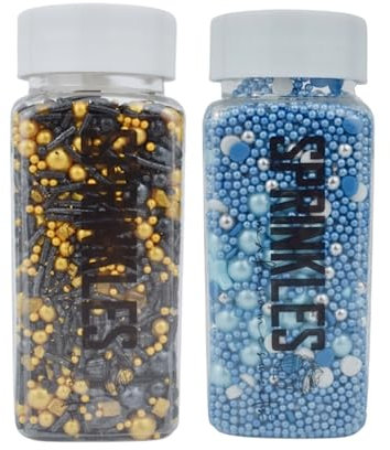 Décorations Pour Gâteaux MakeSomeSweets – BLUE OCEAN & DARK DREAMS – Sprinkles comestibles de qualité supérieure - Vegan, sans huile de palme, 2x100 g