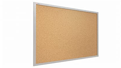 ALLboards Pinnwand mit Grauem Holz Rahmen 100x80cm Korktafel Korkwand Pinnwand Kork