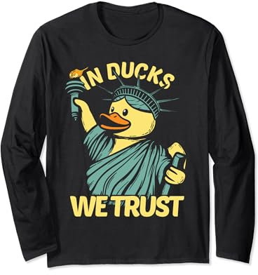 Statue of Liberty Rubber Duck New York Duckling Long Sleeve T-Shirt