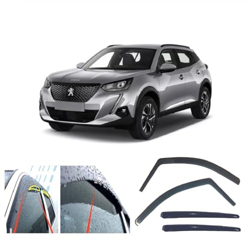 AC WOW 4 x Windabweiser für Peugeot 2008 II, e-2008 2019 2020 2021 2022 2023 2024 2025 Acryl Sonnenblenden Regen Wetterschutz