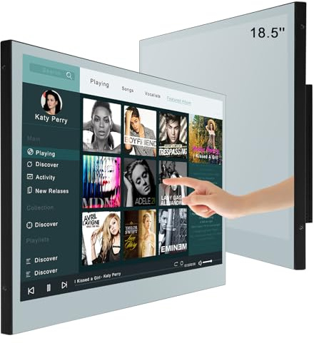Soulaca 18.5inch Smart LED Mirror TV for Bathroom,Full Touchscreen 1080P Waterpoof with Wi-Fi and Bluetooth, Integrated with Speaker Android 14.0 System,M185-TS
