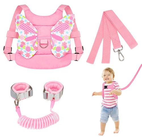 Baby Zügel, Kleinkindzügel, Baby Walking Harness mit Sicherheitsleine Anti-Lost Kleinkind Zügel Baby Zügel Walking Harness Schmetterlingsflügel mit Anti Verlust Handgelenk Link für Kleinkinder Jungen