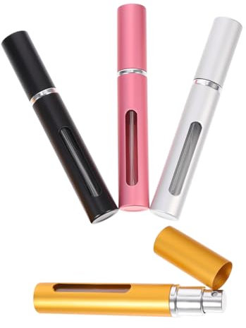 Ipetboom Atomizzatore di Profumo Ricaricabile - 4 Pezzi 5ml Mini Bottiglia Spray Portatile per Viaggi Spruzzatore per Profumo da Borsetta Spruzzatore per Casa E Vacanze - 9.5x6.5cm