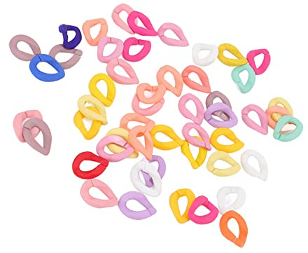Tnfeeon 50 St Kedjelänk, Färgglad Avtagbar öppen Kedja i Akryl för Att Göra DIY-smycken, Bra för Halsband, Armband och Barninlärningsaktiviteter (Enfärgad blandad färg)