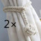 CHBOP Lot de 2 embrasses de Rideaux avec Cordon de Serrage, embrasses en Coton avec Boule