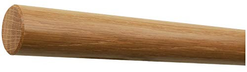 TIBU Eiche Holz Handlauf Geländer 30-500cm mit Holzenden Wandhandlauf Wand Treppe, Länge 2000 mm / 200 cm / 2,0 m und Enden gefast