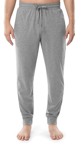 Fruit of The Loom Men's Jersey Knit Jogger Sleep Pant (1 and 2 Packs), Grey Heather, X-Large