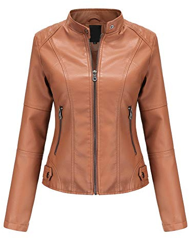 YYNUDA Femme Veste en Cuir PU Bombers Aviateur Moto Blouson Femme Simili Cuir Biker Zippé Chaud Casual