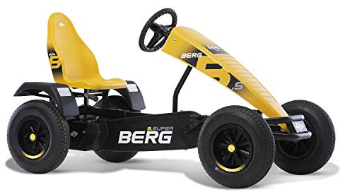 BERG Kart con Marco XXL B. Super Yellow, vehículo para niños, Coche a Pedales con Asiento Ajustable, con Rueda Libre, Juguete para niños Adecuado para niños a Partir de 5 años