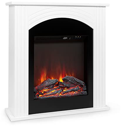 KLARSTEIN Elbrus - Chimenea eléctrica, Chimenea eléctrica con 2000 W, LED, Chimenea eléctrica con Mando a Distancia, Blanco