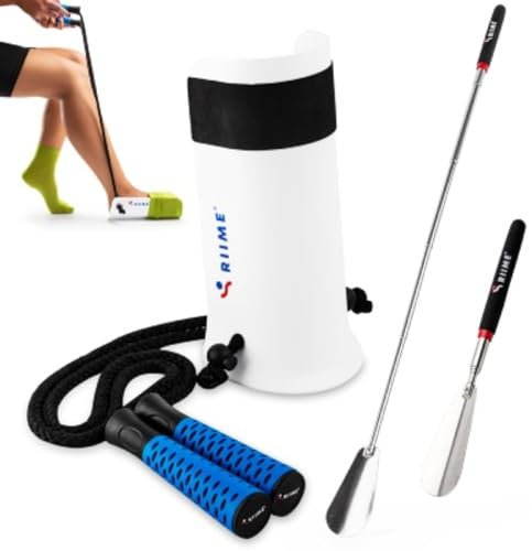 Anziehhilfe für Kompressionsstrümpfe – Sockenanziehhilfe Nach Hüftoperation-Strumpfanziehhilfe-Komfortgriffe Anziehhilfe für Socken und Strümpfe fur Senioren