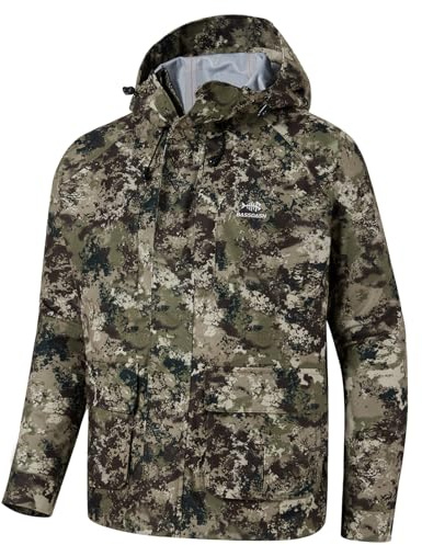 BASSDASH Walker - Chaquetas de pesca impermeables transpirables con tela exterior silenciosa para hombres y mujeres en 7 tamaños, Grunge Camo, Large