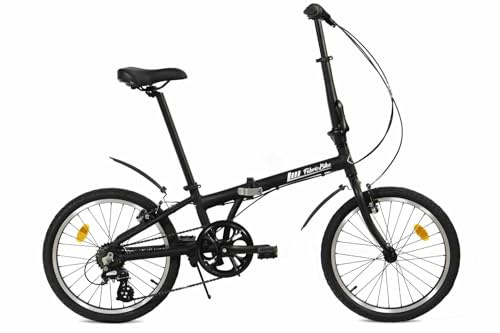 FabricBike Faltbares Fahrrad, Unisex, Erwachsene, Mattschwarz, 7-Gang, mit Schutzblechen, Einheitsgröße