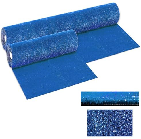 Erba Sintetica Blu 7 mm Decorativa Al Metro H200 Cm Tappeto Prato Su Misura Manto Erboso