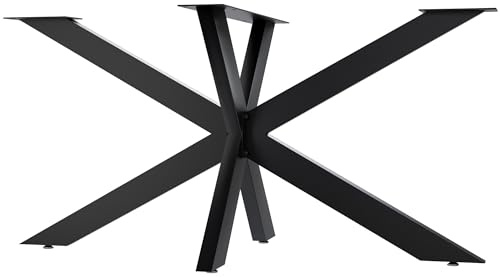 CLP Patas de Mesa Biloxi I Patas de Mesa para mesas de Bricolaje I Altura 71 cm I Estructura de Mesa en Forma de Estrella de Acero con Recubrimiento en Polvo, Color:Negro, Tamaño: