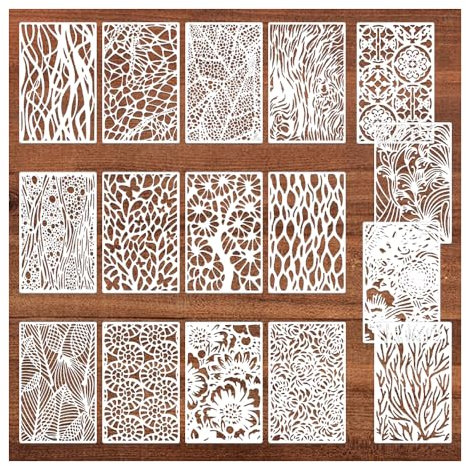 YZROHYI 16 Stück Malvorlagen Schablonen Malen,Geometrische Malschablonen Kinder Erwachsene,Stencils For Painting,Zeichenschablonen Kunststoff,Wiederverwendbar Schablonen zum Malen an der Wand für DIY