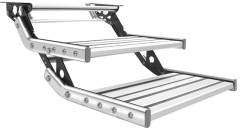 Husbilstrappa, elektriska automatiska/manuella husvagnstrappa, för husbil, husbil, husvagn, husvagn, 150 kg/330 lbs,Manual-double-layer