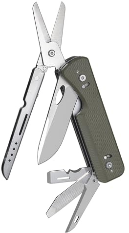 ROXON S505G Flex Shears - Modulares Design-Multitool mit fester großer Schere - Auswechselbare Klinge von BA01-BA17 und auswechselbare Werkzeuge von FT01-FT12（Grün）