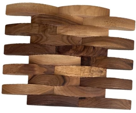 Fenteer Panel de Madera 3D para Pared, decoración de Interiores, fácil de Hacer, Revestimiento de Paredes para Comedor y Sala de Estar, MarrÓn