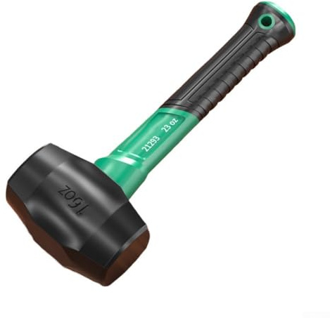 Jotekonoby Solid Rubber Hammer for Tile Installation, Non-Marring Soft Face Mallet for Flooring, Woodworking, Camping, Tent Stakes - Elastic Strike Tool(A)