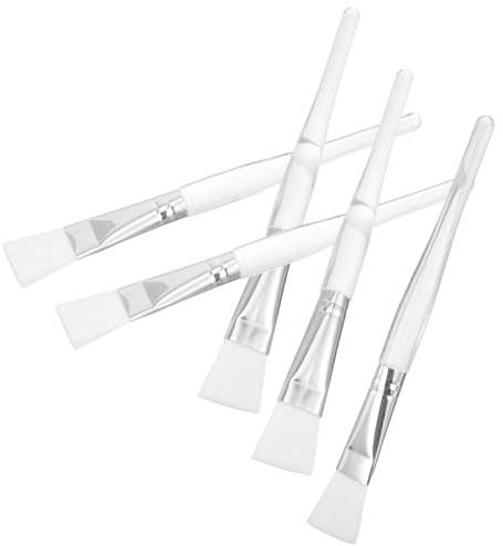 Garneck Pinceaux pour Masque Facial Outil pour Soins Visage en Nylon Argenté 5pcs Masque Applicateur Doux pour Application Uniforme