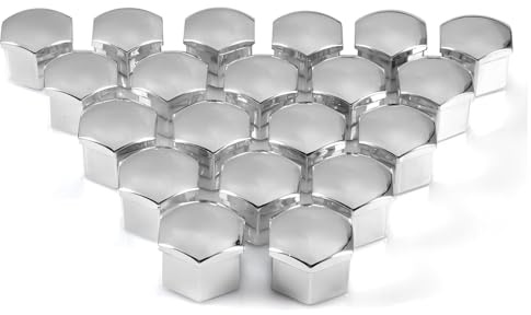 TUOWEIFC 20 Pezzi Copridadi Ruota per Mercedes Benz GLC X253 GLC200 260 300 350 2015-2021, Coperchio di Protezione del Dado Esagonale del Pneumatico Auto Protettivi per Ruote,Silver-17mm