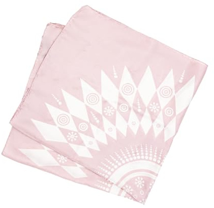 Seta Sole Foulard in 100% Seta Made in Italy 70x70 cm Mandala Disegnato a Mano Rosa Sciarpa Quadrata Elegante Donna Accessorio Moda Lago di Como