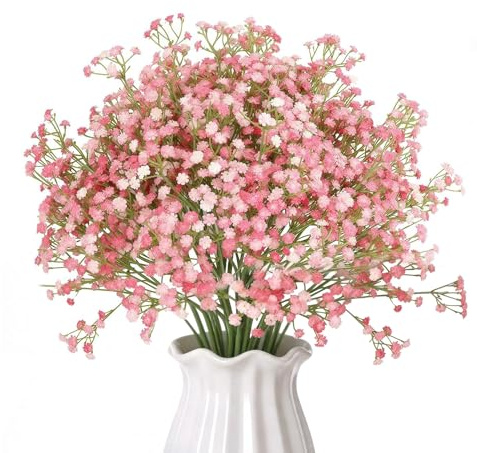 CIYIN 18 Pezzi Fiori Artificiali di Gipsofila, 28 cm Fiori Finti Realistici, per Feste di Matrimonio, Ghirlande Fai da te, Composizioni Floreali, Decorazioni per la Casa (Rosa)