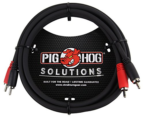 Pig Hog Dual Cable, 6 feet, RCA, Black, (PDRCA06)