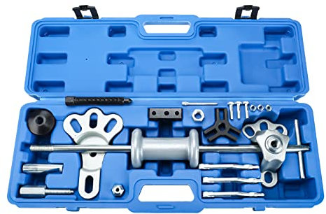 BOOMSTART 17 TLG Radnabenabzieher, Universal Abzieherset mit Gleithammer, Radlager Abzieher Radlagerwerkzeug für Auto Radnaben, Achsen, Öldichtungen, Buchsen