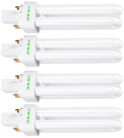 Ruilogod 4 pz AC 220V 13W doppio u tube pl-c lampada 4-terminale G24 base 4000K bianco caldo bianco