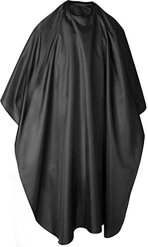 TRIXES Abito da Barbiere Nero Extra Lungo - Abito da Barbiere da Parrucchiere per Tagliare, Acconciare, Colorare Capelli/Barba - Mantello da Barbiere Riutilizzabile per Uomo
