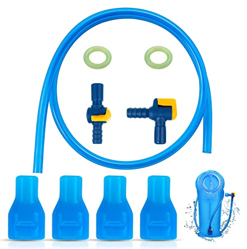 GZhaimai 6 Stück Trinkblase Bite Valve, Silikon Mundstück mit 1 Schlauch Trinkbeutel für Bergsteigen Campen, Outdoor Rucksack und Trinkblasen Reservoir