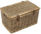 JVL Handmade Buff Wicker Hampers with Faux Leather Straps, Medium, Brown