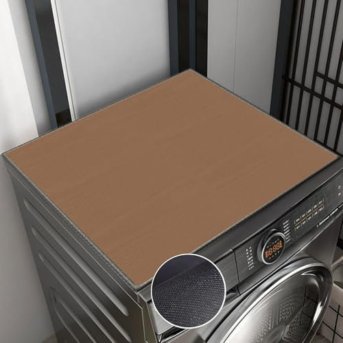 Highdi Housse de Protection pour Machine à Laver Top, Ferreux Coussin de Machine à Laver Antidérapant Housse de Machine à Laver pour Machine à Laver Ou Sèche-Linge (Café,50x50cm)