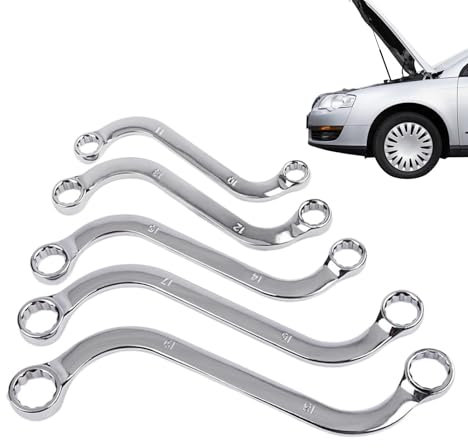 Juego de llaves de doble anillo tipo S, resistentes al óxido, muy pulidas, juego de llaves de doble caja fija, juego de llaves de doble caja, para maquinaria, electricidad, minería, mantenimiento