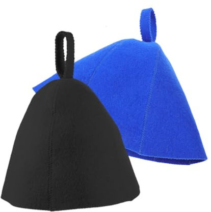 BESPORTBLE 2st Saunahut Aus Wollfilz Saunahut Für Herren Saunahüte Pelzmütze Gehäkelte Mütze Haarhaube Aus Seide Zum Schlafen Bademützen Aus Filz Sauna-kopfstütze Große Duschhaube Kappe Wolle