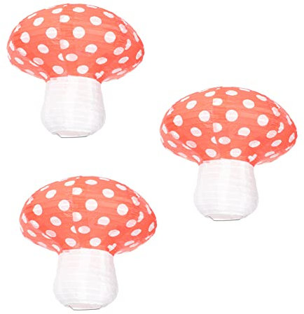 Mikikit 3pcs Mushroom-shaped Lanterns Festival Hanging Lanterns Decorative Party Layout Props Mushroom Shape