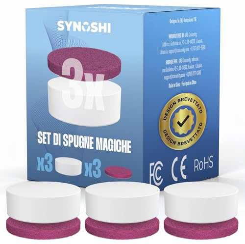 Synoshi Pro Magic Sponge Schwamm für Reinigungsbürste, 3er Set