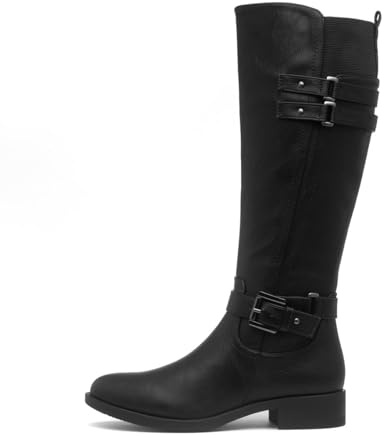 Lilley Womens Black Buckle Knee High Boot - Size 6 UK - Black