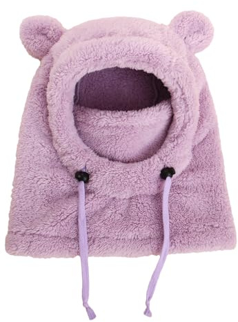 Cappello invernale per bambini, caldo e antivento, cappello termico per il viso, per ragazzi, ragazze, campeggio, ciclismo, snowboard, escursionismo, sport sulla neve, corsa, scuola, Viola