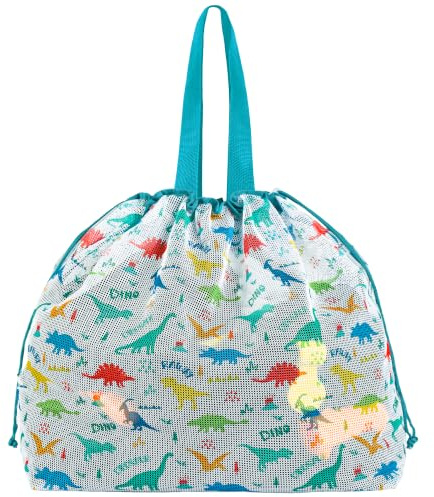 LAHAQIQI Extra Large Mesh Beach Toy Tote Bag with Drawstring- Foldable Lightweight Swimming Travel & Summer Essentials for Women Kids
