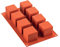 silikomart | SF104 Moule en Silicone pour monoportions CUBI, antiadhésif, 8 cubes, paquet de 1 Moule à gâteau, 50 x 50 mm, h 50 mm, Made in Italy, Rouge Brique