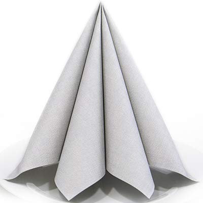 Servietten Harry silber Premium Airlaid, STOFFÄHNLICH | 50 Stück | 40 x 40 cm | Hochzeitsserviette | hochwertige Serviette für Hochzeit, Geburtstag, Feier, Party, Taufe, Kommunion | made in Germany